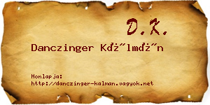 Danczinger Kálmán névjegykártya
